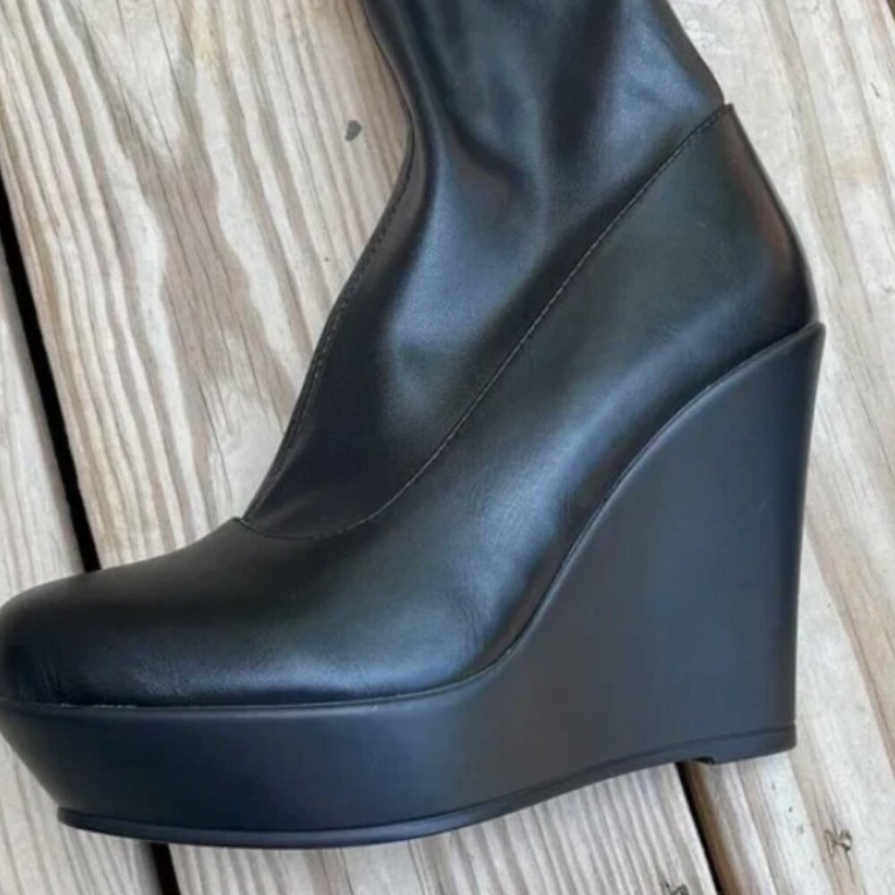 NWOT Azalea Wang None Of Your Business Black Over-the-Knee Platform Boot SZ 7.5 - Picture 2 of 14